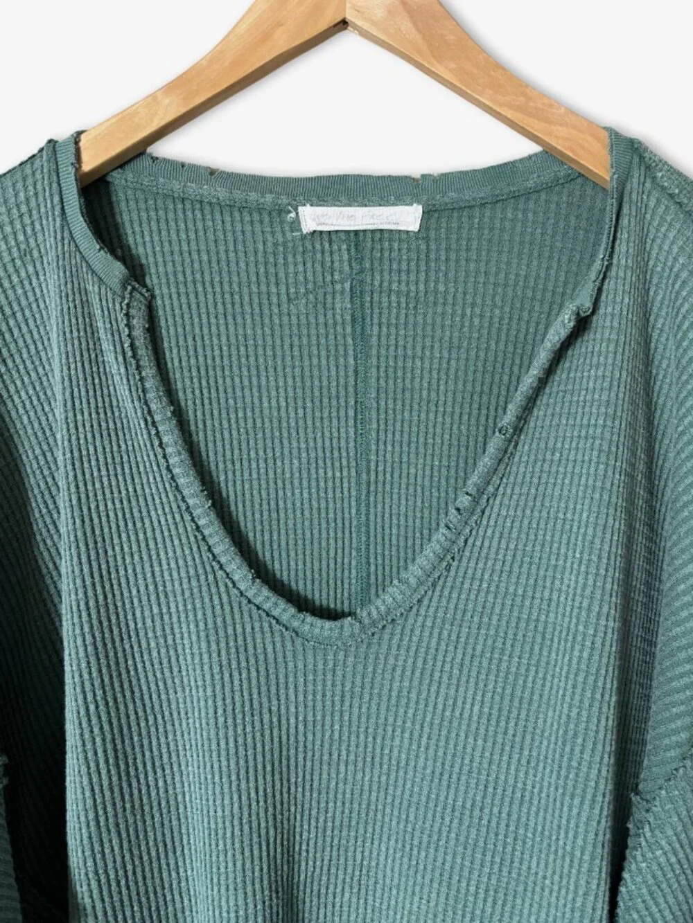 Free People We The Free Buttercup Thermal Top Green Size S Off Duty Granola Girl